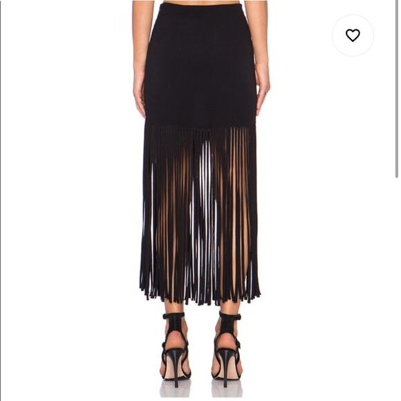 Monrow Black Fringe Skirt size Small - Picture 7 of 9